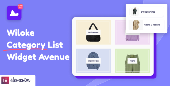 Wiloke Categories List Avenue Widget for Elementor - 文章列表小工具插件