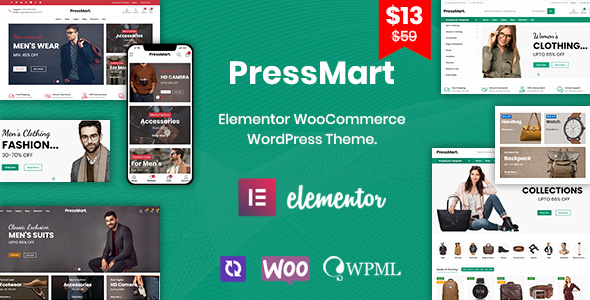 PressMart - 现代时尚服饰网站电商 WordPress 模板