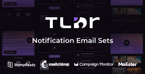 TLDR - Email Sets + 动画图标电子邮件通知HTML5模板