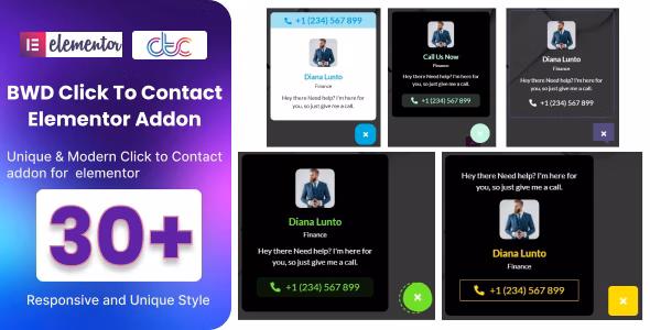 Click To Contact Addon For Elementor - 客服按钮联系我们插件