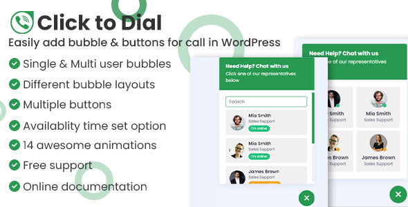 Click to dial - Direct call from website WordPress plugin