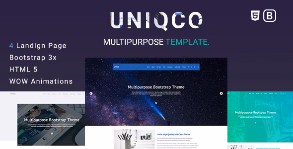 Uniqco - 多用途响应式 Bootstrap 着陆页模板