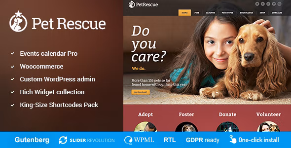 Pet Rescue - 动物收容所所慈善公益网站WordPress主题