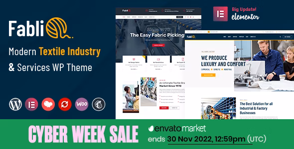 Fablio - Textile Industry WordPress Theme + RTL