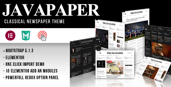 Javapaper – 经典新闻博客网站模板WordPress主题