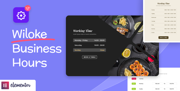 Wiloke Business Hours For Elementor - 漂亮营业时间卡片模板
