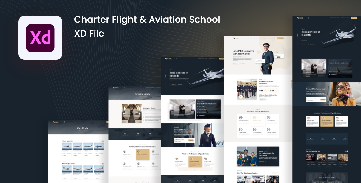 Flynext - 私人飞机航空设备网站XD模板