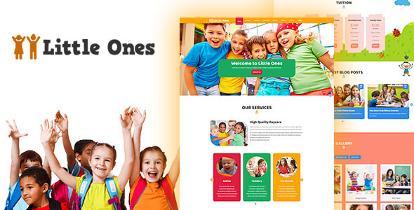  Little Ones - Simple one page child/day care website template WordPress theme