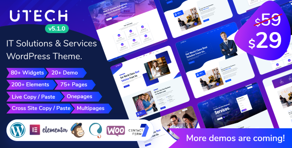 uTech - IT解决信息技术方案服务WordPress模板
