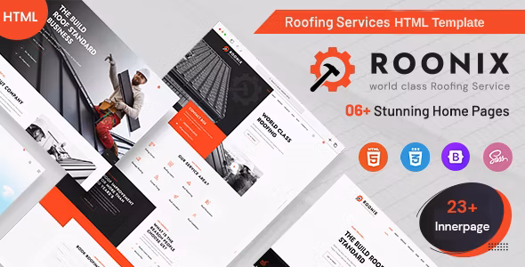 Roonix - 屋顶房屋修缮翻新服务网站HTML模板