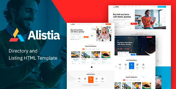Alistia - 分类广告商家目录列表HTML5模板