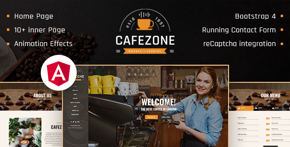 CafeZone - 咖啡店餐厅餐饮美食 Angular 模板