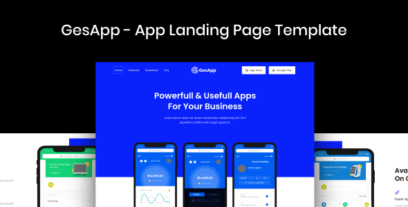 GesApp - App 着陆页网站HTML模板