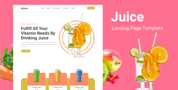Mehu - Juice Landing Page Template