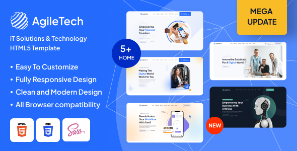 AgileTech - IT Solutions & Technology All Service Agency HTML Template