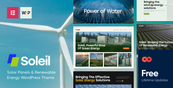 Soleil - 太阳能电池板可再生能源网站WordPress主题