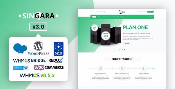 Singara - Multipurpose Hosting with WHMCS WordPress Themes