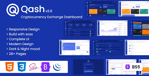 Qash - 加密货币交易所仪表板HTML模板