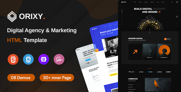 Orixy - 响应式数字作品设计机构HTML5模板