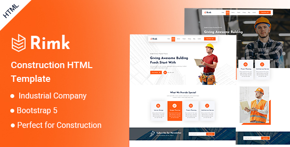 Rimk- 建筑施工安装工程网站 HTML 模板