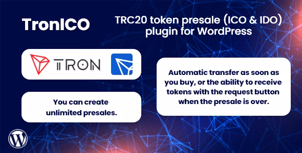 TronICO - TRC20 代币预售（ICO&IDO）WordPress插件
