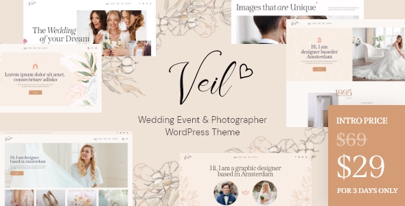 Veil - 婚纱摄影婚庆用品网站WordPress模板