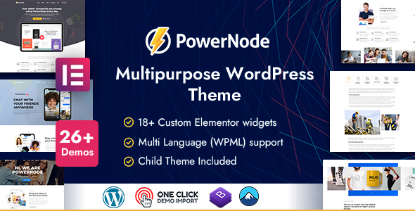 PowerNode - 多用途企业网站模板WordPress模板