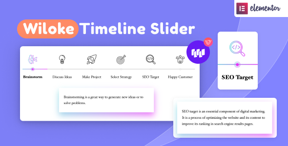  Wiloke Timeline Slider for Elementor - Creative Timeline Rolling Carousel Plug in