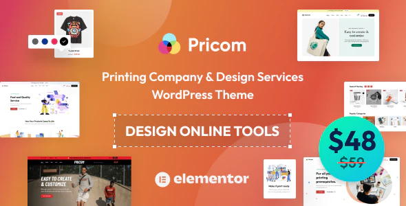  Pricom - Typing, copying, printing, media company website WordPress template