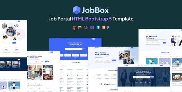 JobBox - 求职招聘工作发布网站 Bootstrap 5 HTML5 模板