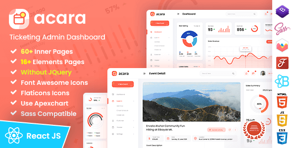  Acara - Ticketing website background management system React template