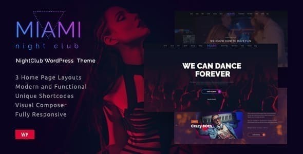  Miami - WordPress template for bar night concert party website