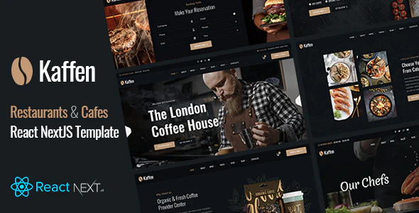 Kaffen - 咖啡简餐西餐美食网站 React NextJS 模板