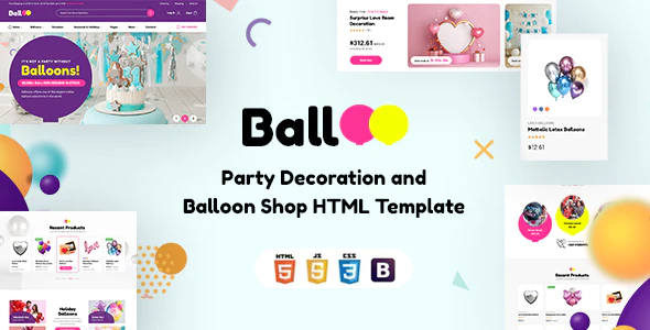 Balloo - 派对活动用品气球商店HTML 模板