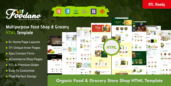 Foodano - 有机农场绿色食品网站HTML模板