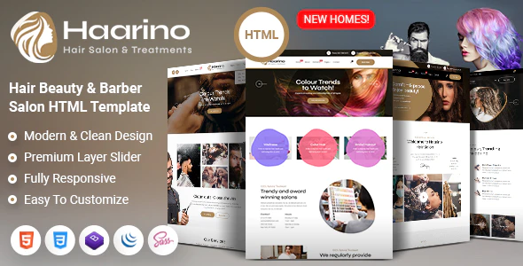 Haarino - Salon 美容美发沙龙网站HTML模板