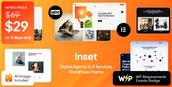 Inset - IT 信息技术数字作品设计WordPress模板