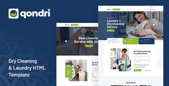 Qondri - 干洗洗衣家政服务网站HTML模板