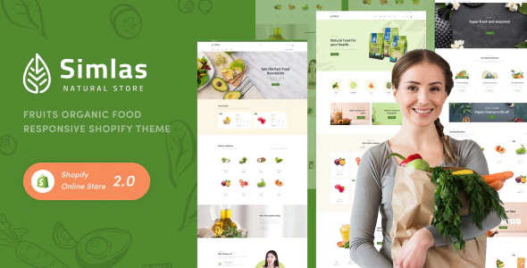 Simlas - 有机绿色健康食品网站Shopify外贸模板