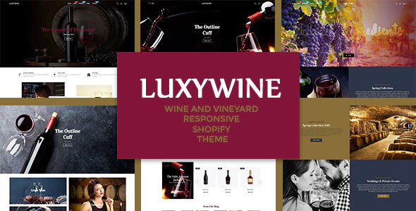 Luxywine - 创意葡萄酒酒庄电商外贸Shopify模板