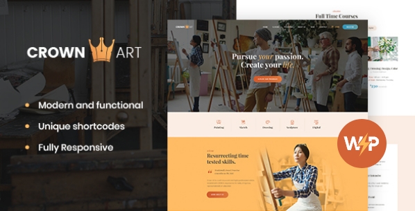 Crown Art - 美术绘画教育培训网站WordPress模板