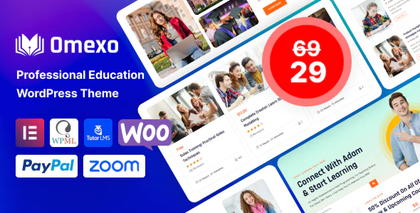  Omexo - WordPress template for online education course training website