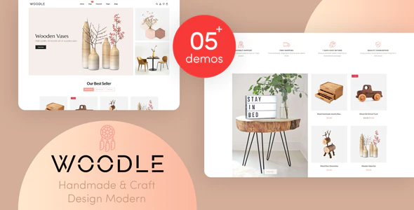  Woodle - Home Handicraft Manufacturing Website Shopify Template