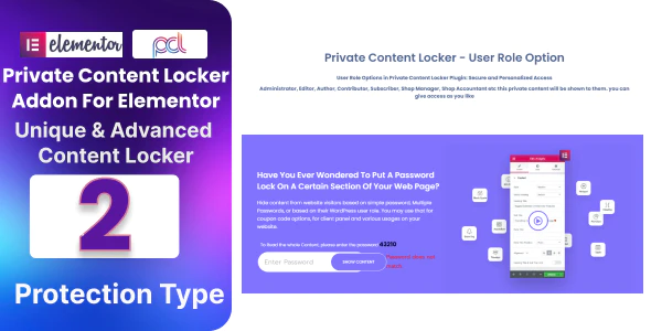 BWD Private Content Locker Addon For Elementor - 内容隐藏插件