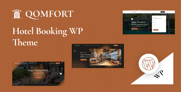  Qomfort - WordPress template of famous hotel room reservation website