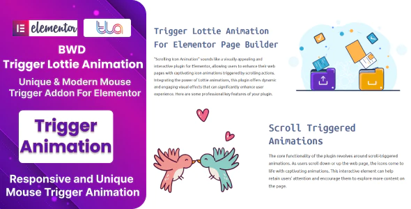 BWD Trigger Lottie Animation Addon For Elementor - 元素触发动画插件