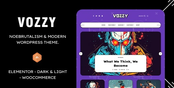  Vozzy - WordPress template for modern neo barbarism blog website