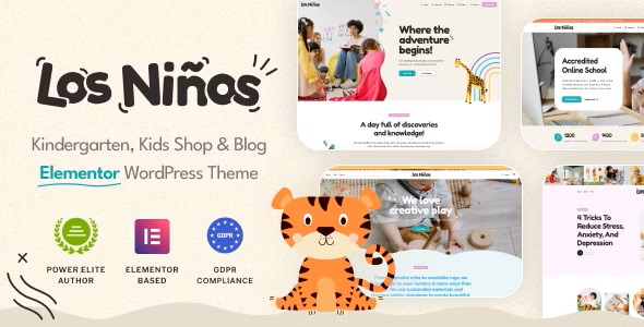Los Ninos - 远程教育幼儿园学校网站WordPress模板